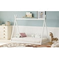 thumbnail image 7 of MAYEERTY Twin Wood Tent Bed Montessori Low-Floor for Kids' Bedroom White, 7 of 7