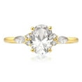 thumbnail image 3 of 925 Sterling Silver 14K Yellow Gold Oval Moissanite Engagement Ring for Women, 3 of 3