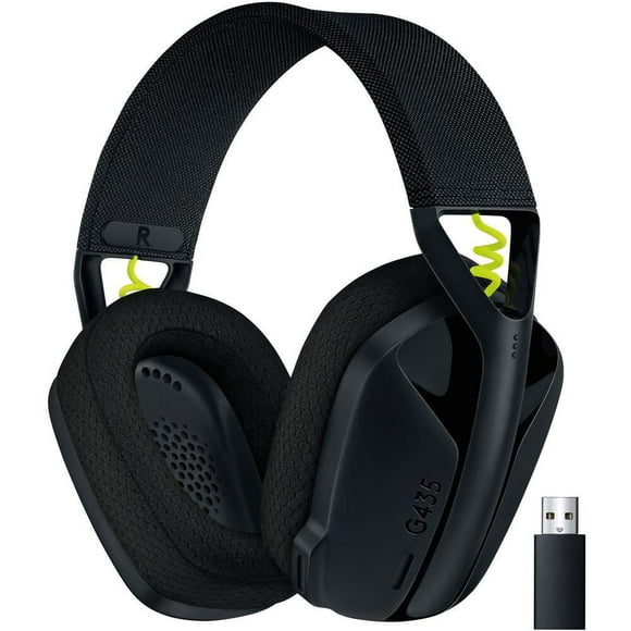 Logitech G435 LIGHTSPEED and Bluetooth Wireless Gaming Headset - Lightweight over-ear headphones, built-in mics, 18h battery, compatible with Dolby Atmos, PC, PS4, PS5, Mobile, G435 LIGHTSPEED Wireless Gaming Headset