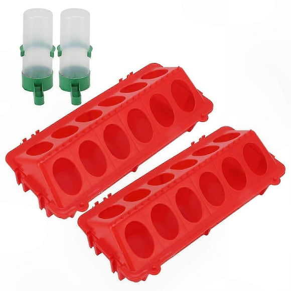 Automatic Chicken Water Feeder with Flip Top and Splash Proof Cover 2 Pack 140ML Poultry Equipment