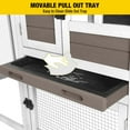 thumbnail image 3 of Aivituvin 51.6''L Wood Rabbit Hutch Bunny Cage with Tray, Outdoor Chicken Coop with Run, Guinea Pig House for Outdoors & Indoors, Brown, 3 of 7