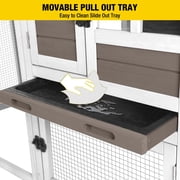 Aivituvin 51.6L Wood Rabbit Hutch Bunny Cage with Tray, Outdoor Chicken Coop with Run, Guinea Pig House for Outdoors & Indoors, Brown