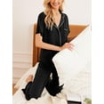 thumbnail image 5 of Ekouaer Womens Button-Down Pajama Set Soft Short Sleeve Sleepwear with Long Pants, 5 of 6