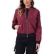 thumbnail image 1 of Abrigo casual con cremallera para mujer Inspire Chic, chaqueta tipo bomber, rompevientos con bolsillos, color rojo vino, 1 of 7