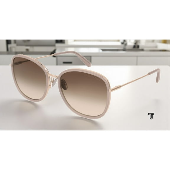 BOTTEGA VENETA BV0220SK 003 Round Oval Brown 59 mm Women's Sunglasses