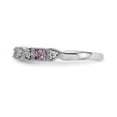 thumbnail image 5 of Auriga Fine Jewelry 14K White Gold Diamond and Pink Sapphire Heart Band Size 7for Women, 5 of 6