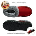 thumbnail image 4 of Needbo Women's Suede Moccasin Fuzzy Slippers Fleece Lined House Non-Slip Rubber Sole Indoor & Outdoor Memory Foam Shoes , Red Size 8-9, 4 of 6