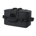 thumbnail image 1 of Bolsa de almacenamiento plegable para acampar al aire libre con asas y bolsillos de tela Oxford. Negro, 1 of 9