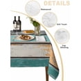 thumbnail image 2 of Farmhouse Teal Orange Table Cloth, Country Vintage Wooden Waterproof Tablecloth for Square Tables, Reusable Washable Fabric Table Cover for Restaurant Kitchen Dining Tables 54"x54", 2 of 6
