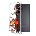 thumbnail image 2 of WIRESTER Transparent Soft Gel TPU Clear Case Slim Protective Cover for Samsung Galaxy S22 Ultra 6.8" 2022, Red Cardinal Lovebird, 2 of 3