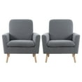 thumbnail image 3 of Frida Fleece Minimalist Accent Chair Set of 2-Color:Gray, 3 of 9