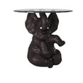 thumbnail image 2 of Linon Ernie Elephant Glass Top Accent Table in Dark Gray Resin, 2 of 7