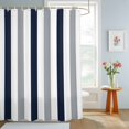 thumbnail image 6 of Decorative Shower Curtain Farmhouse Polyester Fabric Waterproof Bath Shower Curtains Bathroom Accessories Navy Blue Gray Striped Shower Curtain 66x72 Inch for Home Hotel Farmhouse Stripe Art, 6 of 9