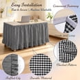 thumbnail image 4 of Gingham Desk Skirt, Table Skirt Ruffled Hook and Loop, Checkered Desk Skirt for Classroom Party Decorations, Black, 4 of 8