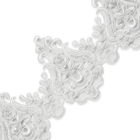 Expo Int'l 14 Yds of Nelly Embro Lace Trim w/Pearls & Sequin