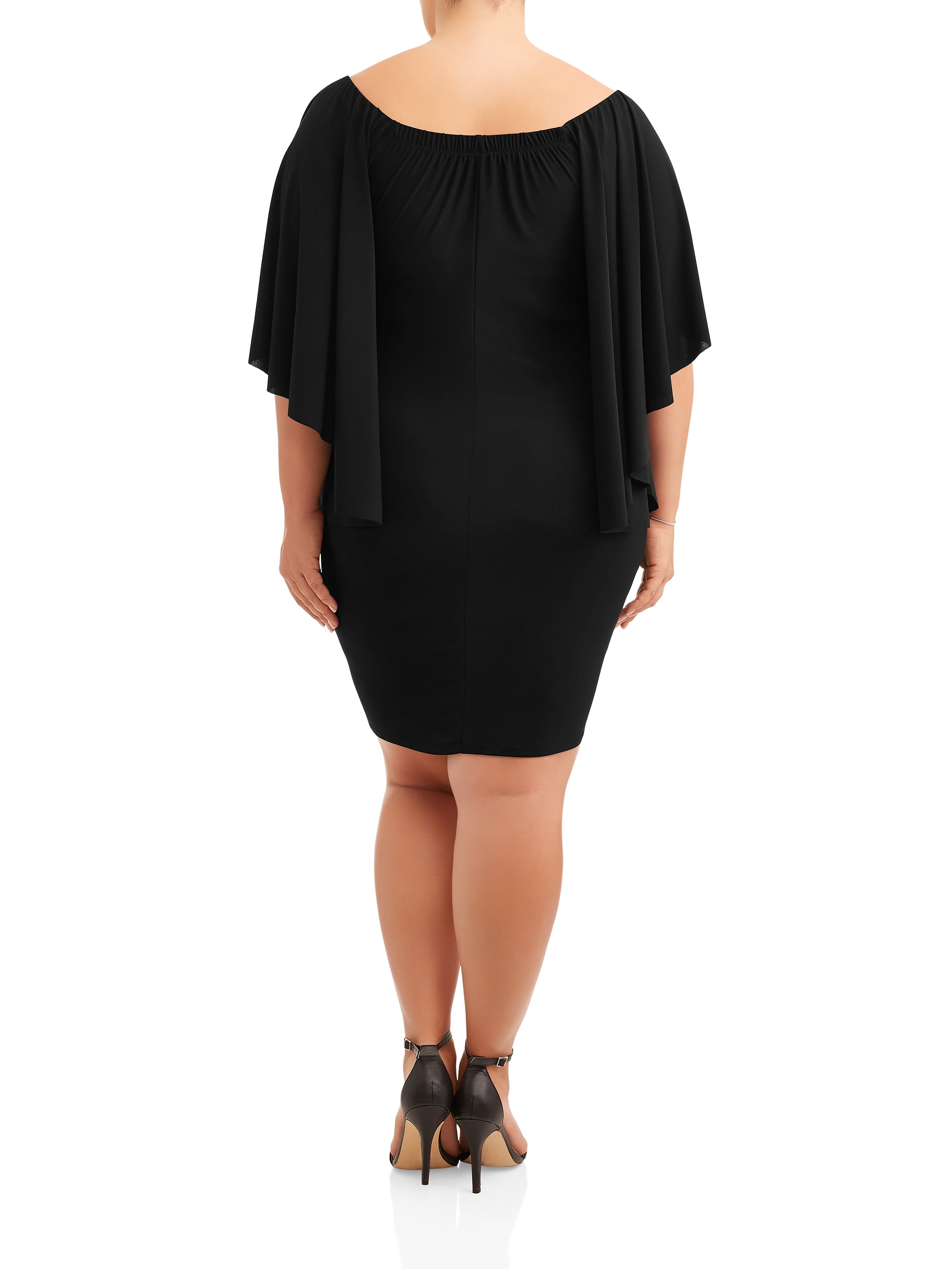 Women's Plus Size Ruffle Cape Dress