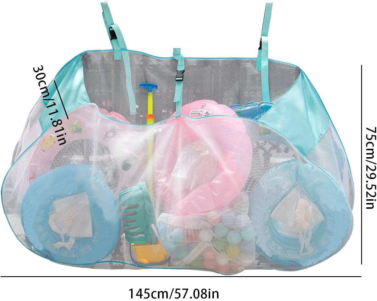 Pool Float Storage Organizer, Swimming Pool Storage Bag, Foldable Large