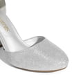 thumbnail image 4 of Zapatos de Tacón Grueso Angela para Mujer DREAM PAIRS en Brillo Plateado, 4 of 7