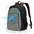 thumbnail image 5 of Balery Fun Riding Dinosaur Print USB Charging Backpack for Men and Women - Water-Resistant, Anti-Theft Laptop Backpack with USB Port for Travel, Work, School, and College, 5 of 7