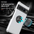thumbnail image 5 of KOMI for Google Pixel 7 Pro Case with 360 Degrees Metal Ring Hard PC Silicone Shockproof Hard PC Case for Google Pixel 7 Pro Silver, 5 of 5