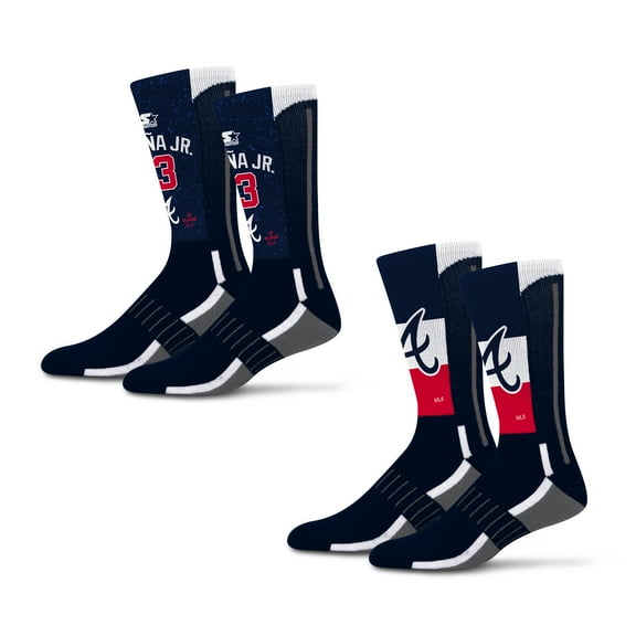 Unisex Starter Ronald Acuna Jr. Atlanta Braves Jersey Arch Neo Two-Piece Sock Set