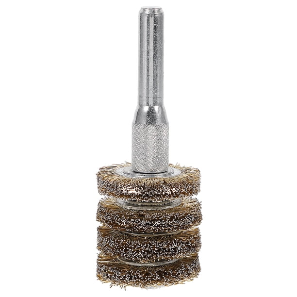 Cepillo de alambre para eliminar óxido, limpiar y pulir metales. Cepillo de alambre de 4 capas. Accesorio de taladro pelador.