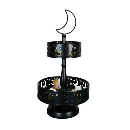

Younar Eid Mubarak Party Serving Tray Two-tier Iron Food Tray Star-Moon Ramadan Food Storage Container for Home Muslim Ramadan Mubarak Party Supplies everywhere