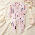 thumbnail image 2 of Nwiuh Girls' Organic Cotton, Sleep and Play Footed Pajamas | Easy Zip Front Pjs Feature 2-Way Zipper to Ensure Newborns Have Restful Nights Sleep (Pink, 6-9 Months), 2 of 4