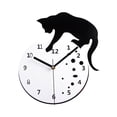 thumbnail image 2 of Reloj colgante silencioso, reloj de pared con diseño de gato, decoración de fiesta y dormitorio, reloj analógico moderno que no hace tictac para aula, Sin peces, 2 of 9