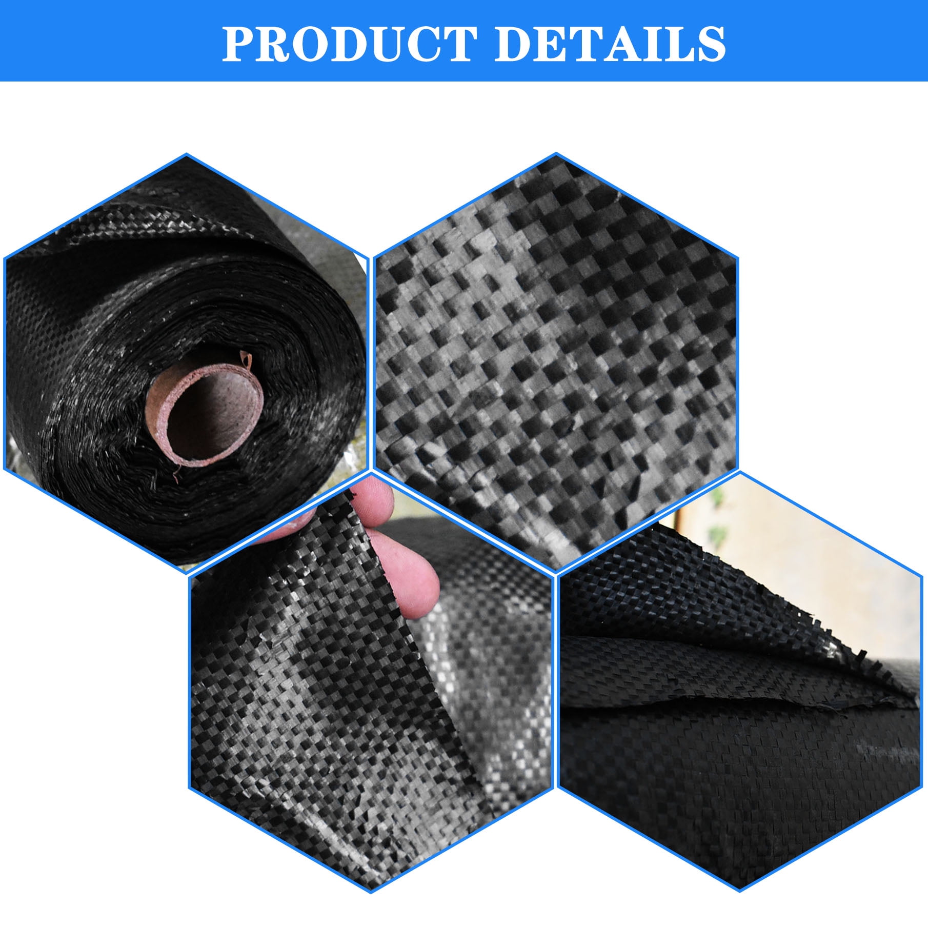 Garden Weed Barrier Fabric Multi Size Heavy Duty Landscape Weed Blocking Plastic Roll Cloth Water Permeable
