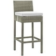 thumbnail image 3 of Modway Tabouret de Bar de Mobilier de Patio Extérieur en Osier à 2 Conduits, Gris Pâle, 3 of 6