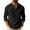 Black, variant on Cotton Linen Tops for Men Trendy 3/4 Sleeve Henley Shirts Loose Fit Solid Color T-Shirts Textured Comfy Pullover Tees