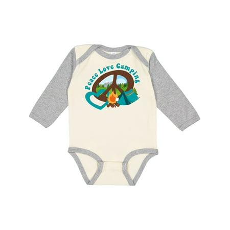 

Inktastic Peace Love Camping Gift Baby Boy or Baby Girl Long Sleeve Bodysuit