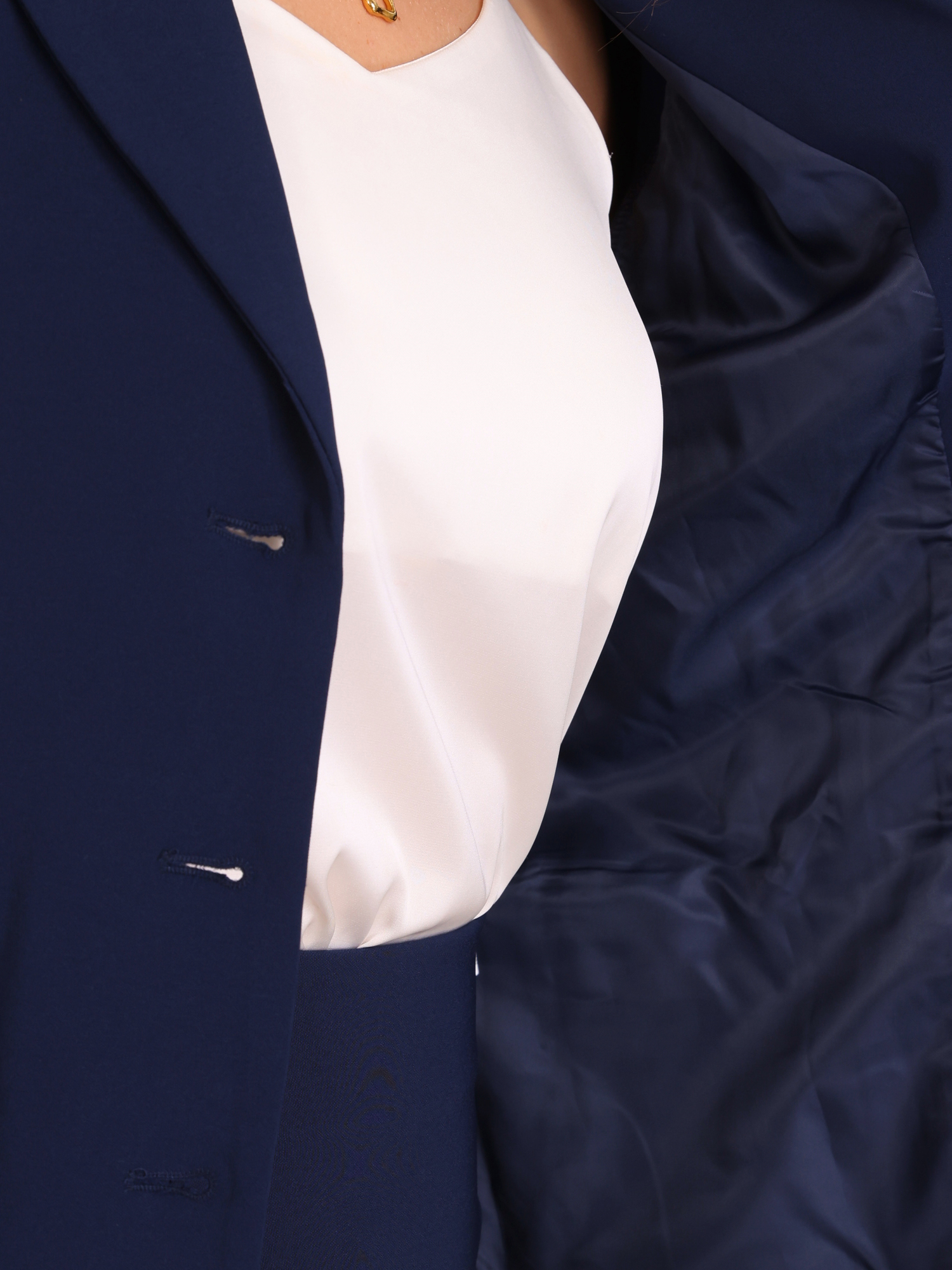 DARING DIVA 2Pcs Women's Business Blazer Pencil Skirt Office Work Set M Dark Blue
