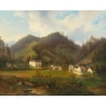 thumbnail image 2 of Carl Hasch 24x20 Gold Ornate Framed and Double Matted Museum Art Print Titled - View of Schloss Gutenstein (1866), 2 of 4
