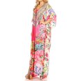 thumbnail image 2 of Sakkas Milanna Women's V neck Short Sleeve Vibrant Print Caftan Dress Cover-up - Print-5 - One Size, 2 of 5