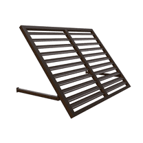 Awntech 8.38 Ft Dallas Retro Straight Slope Fixed Awning with Anodized Arms (100.5in x 31in x 24in), Forest/White Stripe