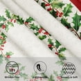 thumbnail image 3 of Christmas Round Tablecloth 70 Inch Red Xmas Holly Leaves Berries Pattern Circle Table Cloth Winter Holiday Decorative Table Cover for Kitchen Dinner Home Decor, 3 of 7