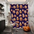thumbnail image 3 of Shower Curtains for Bathroom-72"x72",Funny Orange Pumpkin Ghost Waterproof Bath Curtain Grommet Shower Curtain Set with Hooks, 3 of 9