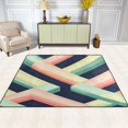 thumbnail image 2 of Yayeee Area Rugs for Living Room 5.2'x4' Non Slip Washable Bedroom Floor Carpet, Green Stripes, 2 of 5