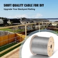 thumbnail image 2 of KFFKFF 316 Stainless Steel Wire Rope 1/8" 1x19 Strand, 150M/500FT Cable for Railing, Decking, and DIY Balustrade Applications, 2 of 9