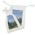 thumbnail image 2 of Mt Rainier Fabric Pouch Set of 2, Calm Scene of Snowy Mountain Forest Trees and Grassy Recreation Photo USA, Small Drawstring Bag for Toiletries Masks and Favors, 9" x 6", Multicolor, by Ambesonne, 2 of 2