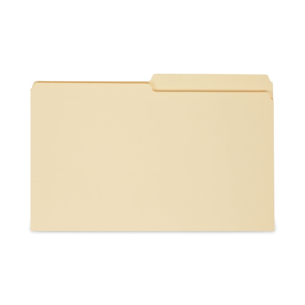 Universal Top Tab Manila File Folders, 1/2-Cut Tabs, Assorted Positions, Legal Size, 11 pt. Manila, 100/Box -UNV15112
