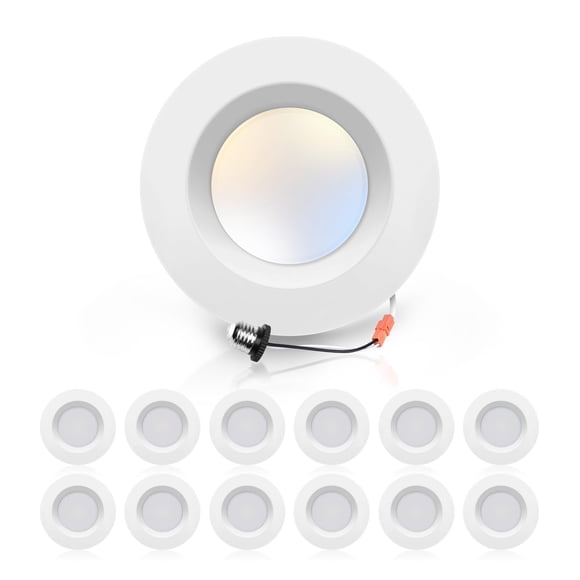 ECOELER 12 Pack 5/6 Inch LED Can Lights Retrofit Recessed Lighting Selectable 2700K/3000K/4000K/5000K/6000K Dimmable, 16.5W 1200 Lm, Replace