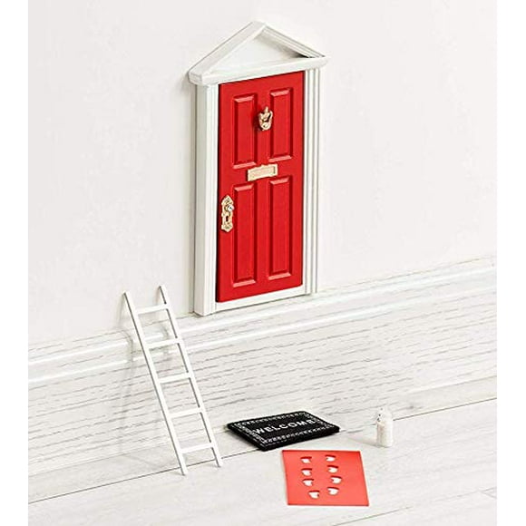 The Red Miniature Tiny Wooden Tooth Fairy Door/Fairy Doors and Accessories Fairy Tale idea Craft Activities for Present