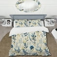 thumbnail image 2 of Designart "Coastal Blue With Sandy Beige Tones I" Plants Bedding Covert Set - Bohemian & Eclectic Bed Set With 1 Sham, 2 of 5