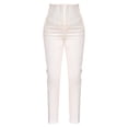 thumbnail image 1 of Pantalones de vestir Prolriy para mujer, tallas grandes, cintura alta, elásticos, para trabajo, informales, rectos, de negocios, con bolsillo, color blanco, talla S, 1 of 4