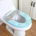thumbnail image 2 of Funda de asiento de inodoro suave y gruesa, cojín de asiento de inodoro de tela lavable, fácil instalación, alfombrilla para asiento de inodoro, funda universal, 2 of 5