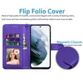 thumbnail image 4 of Galaxy S22+ 6.6" Case, Galaxy S22+ 6.6" Wallet Case, Galaxy S22+ 6.6" Leather Case, Tekcoo PU Leather Folio Flip Cover Magnetic Closure TPU Shockproof Protective Case Kickstand Strap -Purple, 4 of 11