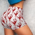 thumbnail image 4 of Rateoe Red Bloody Scary Hands Printed Power Workout Shorts for Women Tummy Control Squat Proof Ribbed Thick Seamless Scrunch Active Short-Medium, 4 of 8